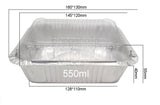 Delish Treats Aluminum Foil Pan / Loaf Tray with Lid - 550ml (Pack of 10pcs)