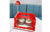 Delish Treats Christmas Cupcake Box with Holder (2 Holes) - Pack of 10pcs
