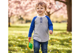 Old Navy Factory Colorblock Raglan Henley - Light Heather