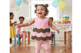 Gymboree Tea for Two Pink Brown Tiered Top