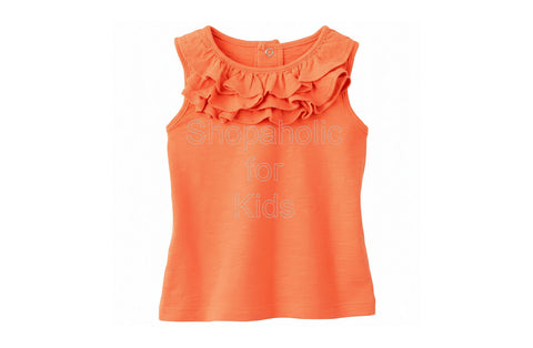 Jumping Beans Slubbed Ruffle Tank - Melon