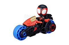 Marvel Spidey and His Amazing Friends Miles Morales Action Figure with Toy Motorcycle