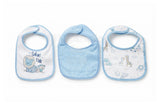 Mary Jane & Buster 3-pack Safari Pals Bibs Blue
