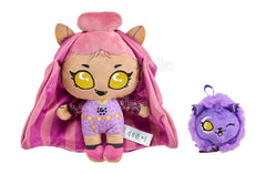 Monster High Plush Doll Set, Ghoul N Go Clawdeen Wolf 6.5-inch Plushie with Pet Dog Crescent