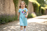 Gymboree Teal Striped Printed Shift Dress