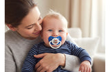Ulubulu Expression Pacifier Set for Boys, Pow and Boom, 0-6 Months, Pack of 2