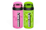 Zak Designs Minecraft Kids Water Bottle with Straw and Built in Carrying Loop Set (Pack of 2pcs)