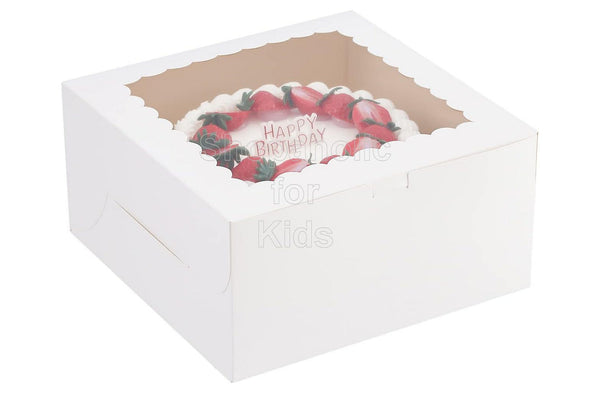 Delish Treats Cake Box with Window (8 x 8 inches) - Pack of 10pcs ...