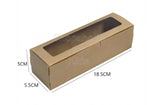 Delish Treats Macaron Box with Window (7.28 x 2.16 x 1.96 inches) - Pack of 10pcs