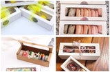 Delish Treats Macaron Box with Window (7.28 x 2.16 x 1.96 inches) - Pack of 10pcs