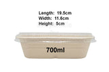 Delish Treats Organic Bagasse Oval Takeout Container with Clear Plastic Lid - Pack of 10pcs
