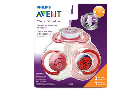 Philips Avent Night Time Pacifier for Girls, Pack of 3