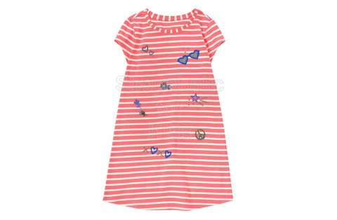 Gymboree Coral Striped Printed Shift Dress