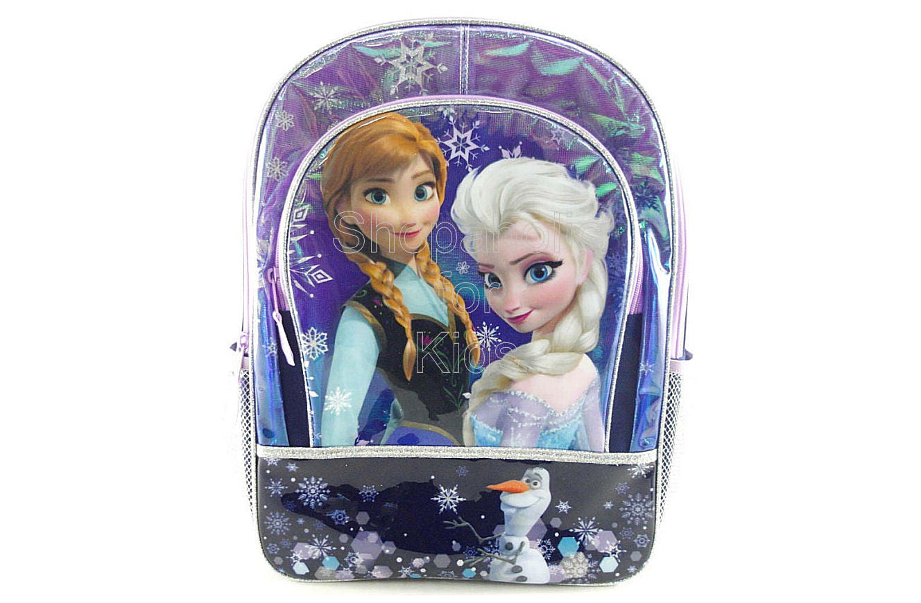 Disney Frozen Girl's 16 inch Backpack - Blue Snowflake - Shopaholic for Kids