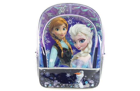 Disney Frozen Girl's 16 inch Backpack - Blue Snowflake
