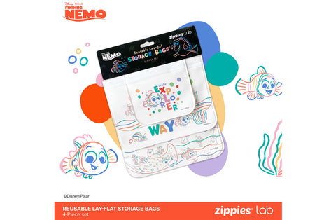 Zippies Disney Pixar Finding Nemo 4-piece Reusable Layflat Bags