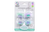 GEO Orthodontic Pacifiers, Pack of 4 plus a Bonus Clip (0-6mos) - Shopaholic for Kids