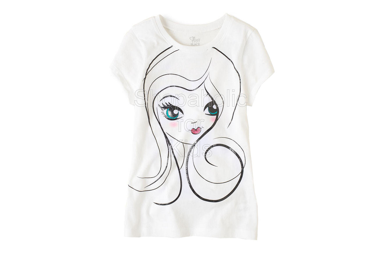 Children's Place Girl Face Graphic Tee - Shopaholic for Kids