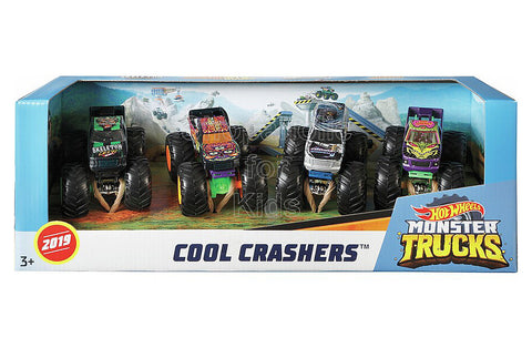 Hot Wheels Monster Trucks Cool Crashers - Pack of 4
