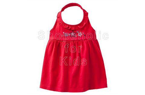 Jumping Beans Star-Embroidered Halter Top - Red
