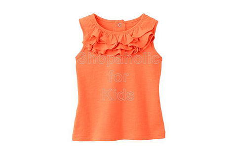 Jumping Beans Slubbed Ruffle Tank - Melon