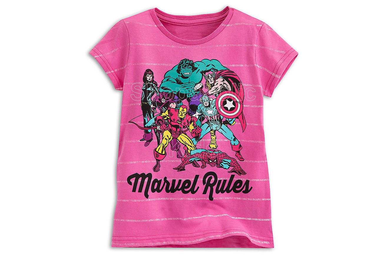 Marvel Rules Pink Tee for Girls - Shopaholic for Kids