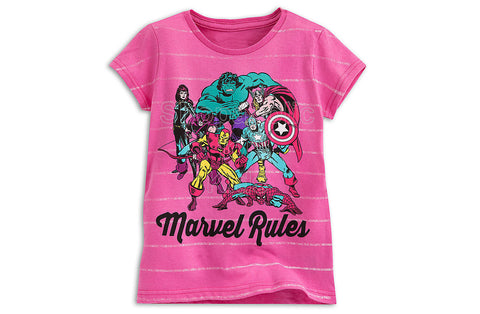 Marvel Rules Pink Tee for Girls