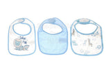 Mary Jane & Buster 3-pack Safari Pals Bibs Blue - Shopaholic for Kids