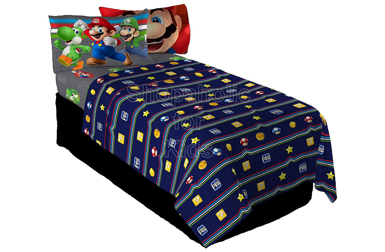 Nintendo Super Mario Trifecta Fun Sheet Set Twin - Shopaholic for Kids