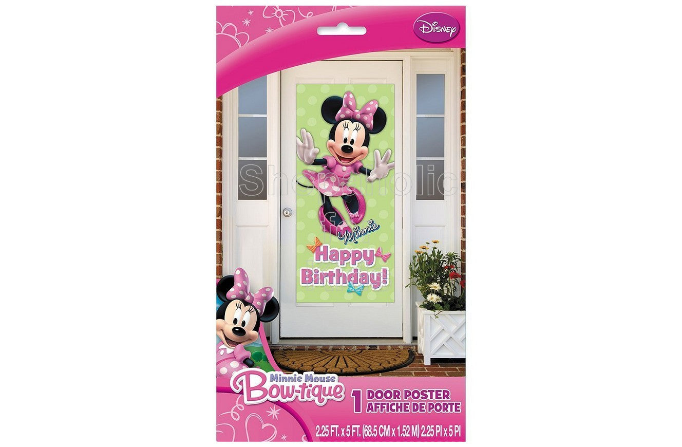 Plastic Minnie Mouse Door Poster, 60" x 27" - Shopaholic for Kids
