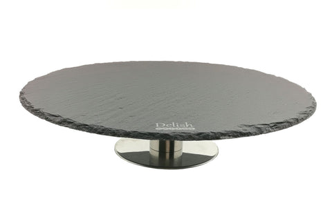 Delish Treats Round Black Slate Cake Stand / Turntable