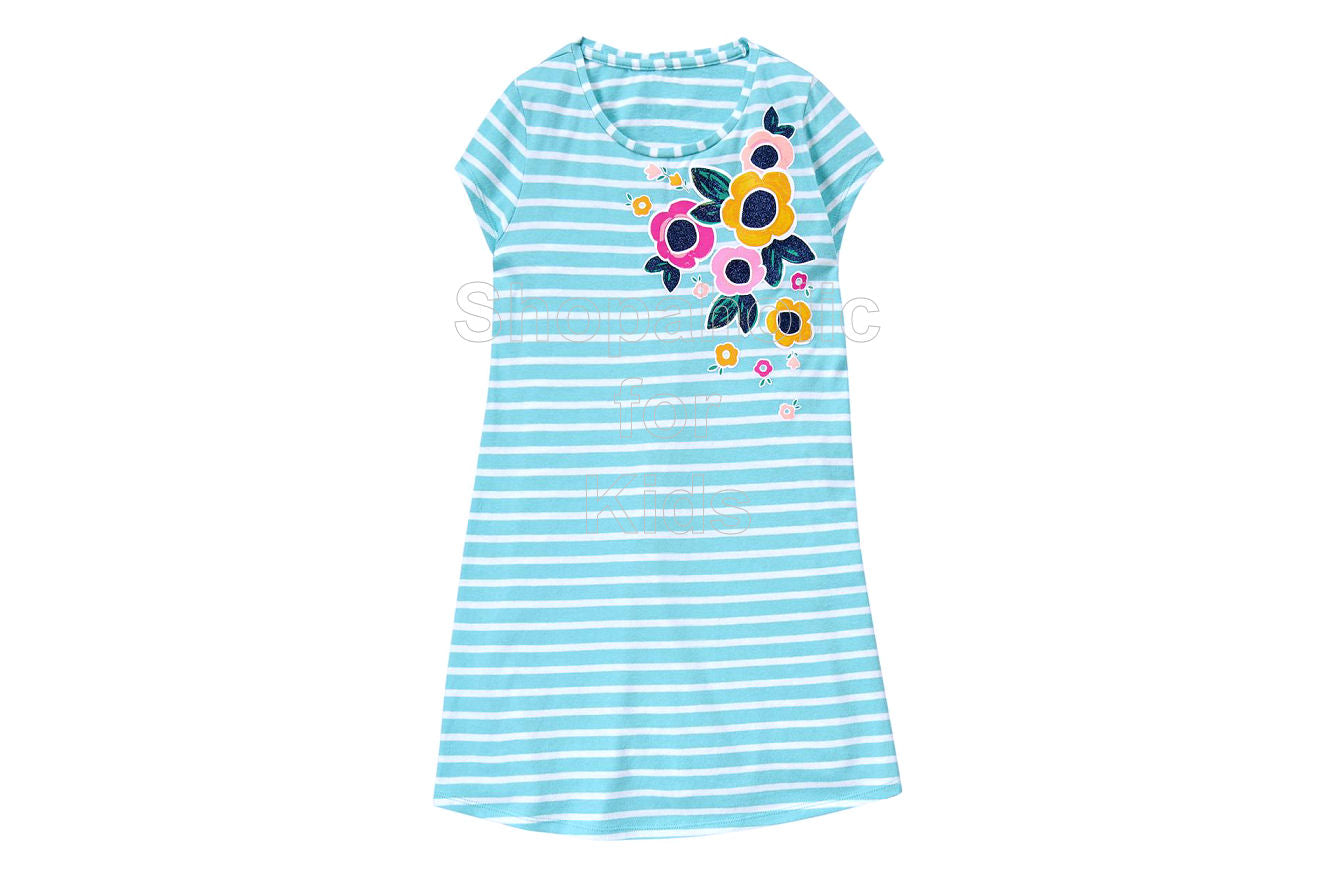 Gymboree Teal Striped Printed Shift Dress - Shopaholic for Kids