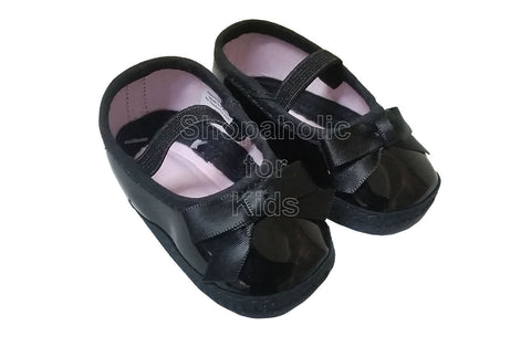 Wee Kids Baby Girl Black Shoes, Newborn (0-3mos)