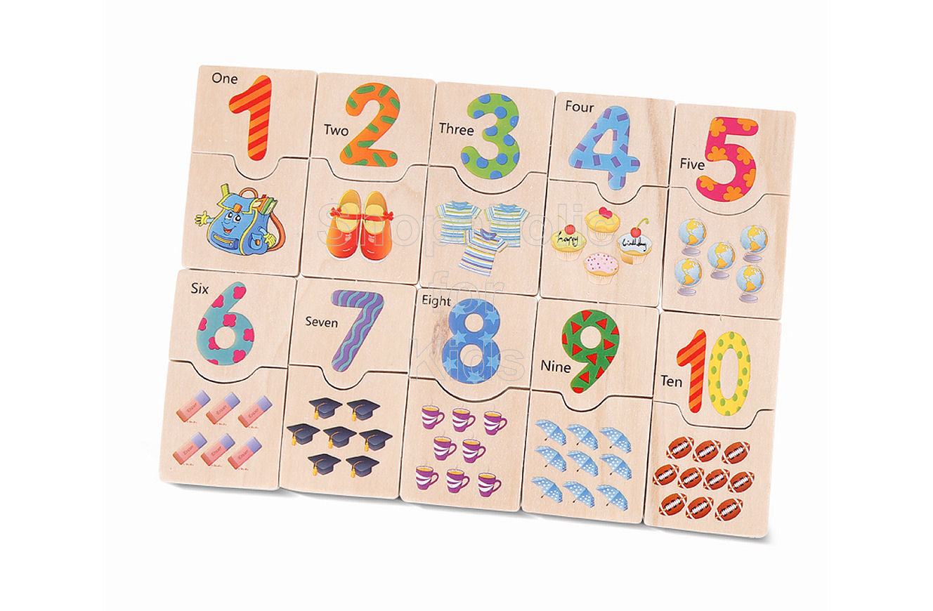 Wooden Number Pairing Game