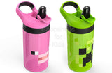 Zak Designs Minecraft Kids Water Bottle with Straw and Built in Carrying Loop Set - Shopaholic for Kids