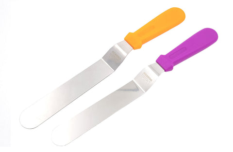 Delish Treats Angled Icing Spatula (8 inch Stainless Steel Blade)