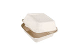 Delish Treats Organic Bagasse Clamshell Takeout Container (6x6 inches) - Pack of 25pcs