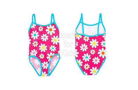 Bluezoo Girl's Pink Daisy Printed Swimsuit