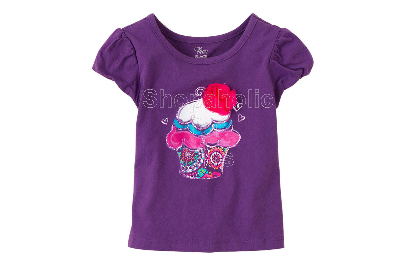 Children's Place Bubble Sleeve Graphic Tee - Plum Sky - Shopaholic for Kids