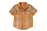 Crazy8 Button Pocket Checked Shirt Amber Orange - Shopaholic for Kids