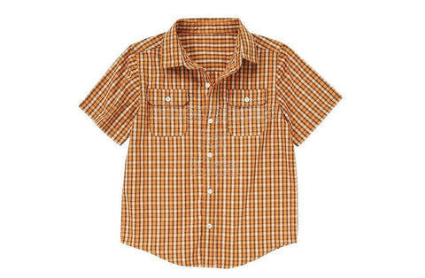 Crazy8 Button Pocket Checked Shirt Amber Orange