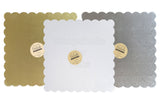 Delish Treats Cake Board Square Scalloped 10 inch (Pack of 5pcs)