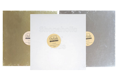 Delish Treats Cake Board Square 8 inch (Pack of 5pcs)