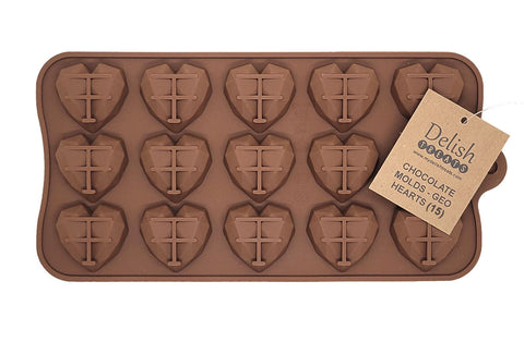 Delish Treats Chocolate Molds - Geo Hearts (15)