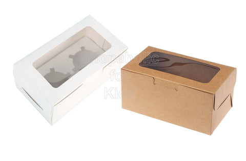 Delish Treats Cupcake Box with Holder (2 Holes) - Pack of 10pcs