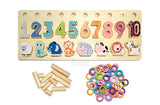 Onshine 3 in 1 Wooden Logarithmic Sorting and Puzzle Board