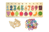 Onshine 3 in 1 Wooden Logarithmic Sorting and Puzzle Board