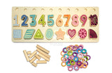 Onshine 3 in 1 Wooden Logarithmic Sorting and Puzzle Board