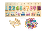 Onshine 3 in 1 Wooden Logarithmic Sorting and Puzzle Board