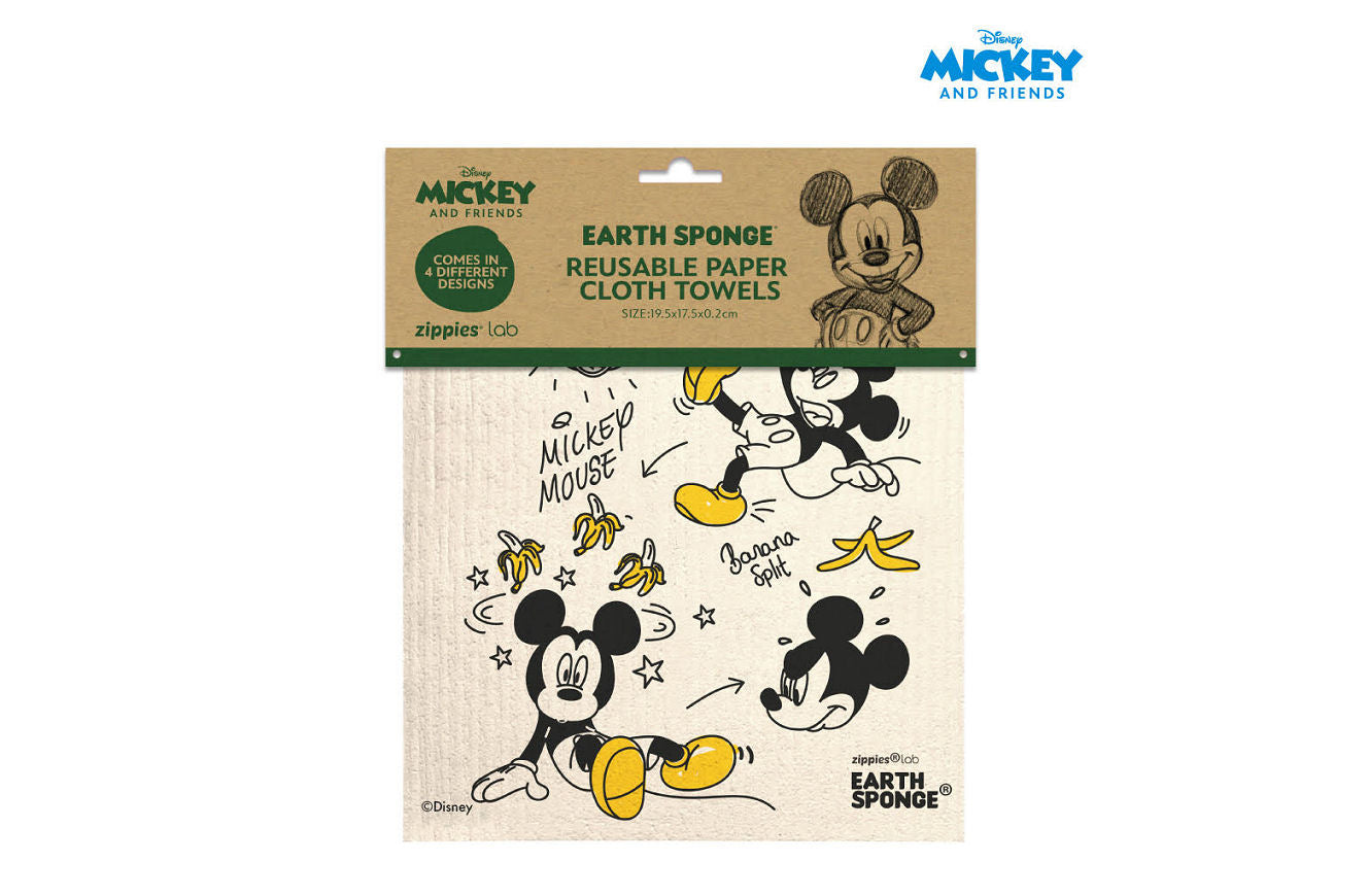 Zippies Mickey and Friends Earth Sponge Towels (Pack of 4)